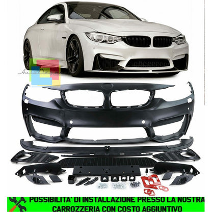 BMW SERIE 4 F32 2013-2017 PARAURTI ANTERIORE DESIGN M4 + MINIGONNE LATERALI SOTTO PORTA LOOK M TECH AUTOELEGANCERICAMBI