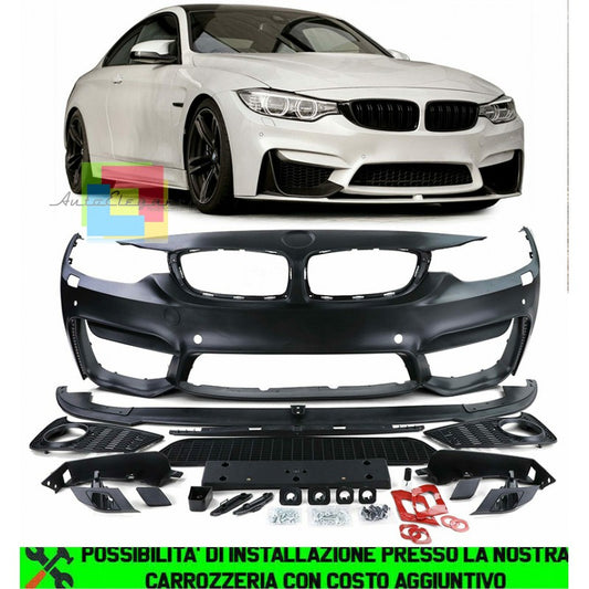 BMW SERIE 4 F32 2013-2017 PARAURTI ANTERIORE DESIGN M4 + MINIGONNE LATERALI SOTTO PORTA LOOK M TECH AUTOELEGANCERICAMBI
