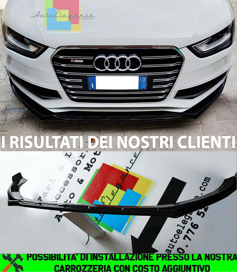 AUDI A4 B8 2012-2015 SPLITTER SPOILER SOTTO PARAURTI ANTERIORE IN ABS AUTOELEGANCERICAMBI