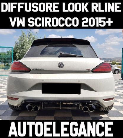 VW SCIROCCO 2015-2017 DIFFUSORE SOTTO PARAURTI POSTERIORE LOOK RLINE