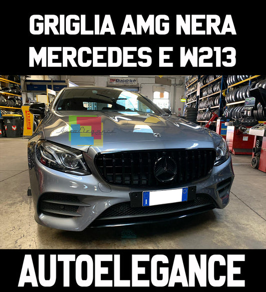 AMG PANAMERICANA BLACK FRONT GRILLE MERCEDES E-CLASS W213 2016 ONWARDS