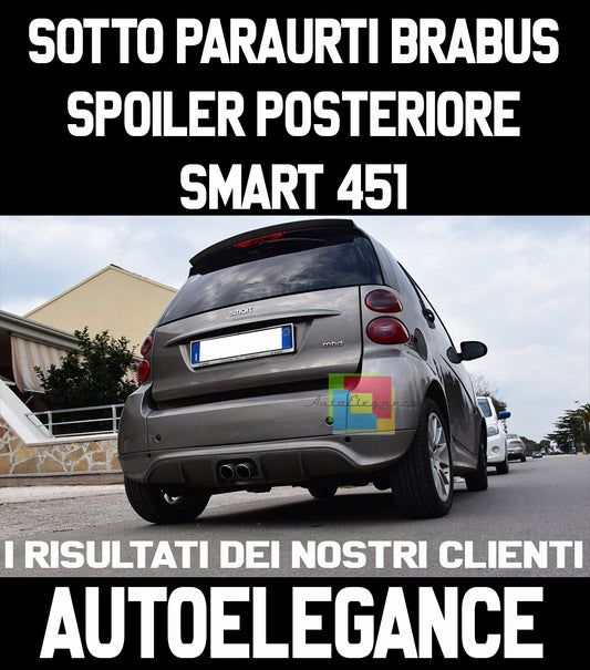 SMART FORTWO 451 2012-2015 DOPPIO ESTRATTORE SPOILER DIFFUSORE POSTERIORE