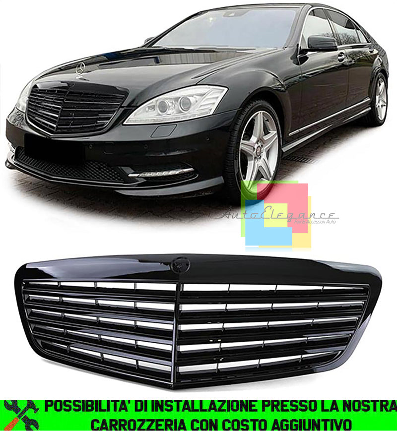 MERCEDES CLASSE S W221 2009-2013 FACELIFT GRIGLIA ANTERIORE NERO LUCIDO AMG