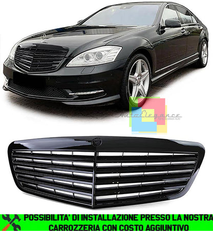 MERCEDES CLASSE S W221 2009-2013 FACELIFT GRIGLIA ANTERIORE NERO LUCIDO AMG