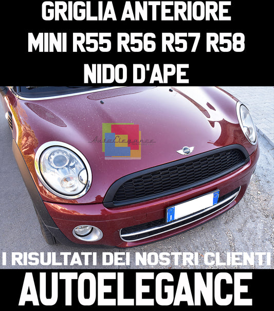 FRONT SPORT GRILLE MINI COOPER R55 R56 R57 R58 2006-2013 BLACK HONEYCOMB -.
