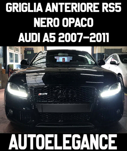 GRIGLIA ANTERIORE AUDI A5 2007-2011 CALANDRA LOOK RS5 NERA NIDO D'APE NERO OPACO