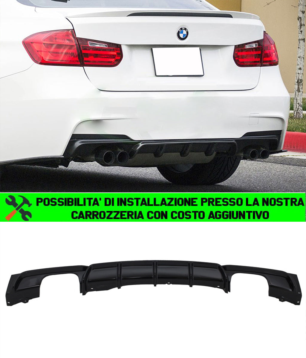 BMW SERIE 3 F30 F31 DIFFUSORE POSTERIORE M PERFORMANCE NERO LUCIDO - IN ABS AUTOELEGANCERICAMBI