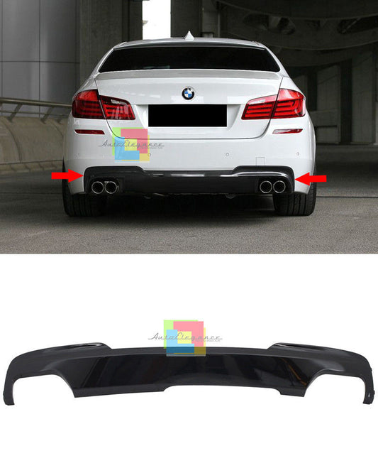 UNDER BUMPER BMW 5 SERIES F10 F11 2010-2014 DIFFUSER DOUBLE EXHAUST ABS