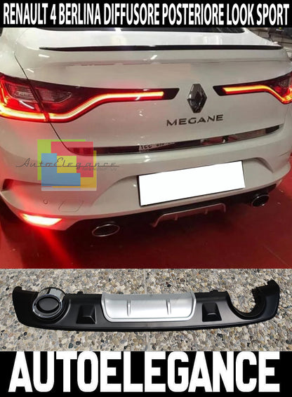 RENAULT MEGANE 4 SALOON DIFFUSER UNDER REAR BUMPER ABS ROUND TIP