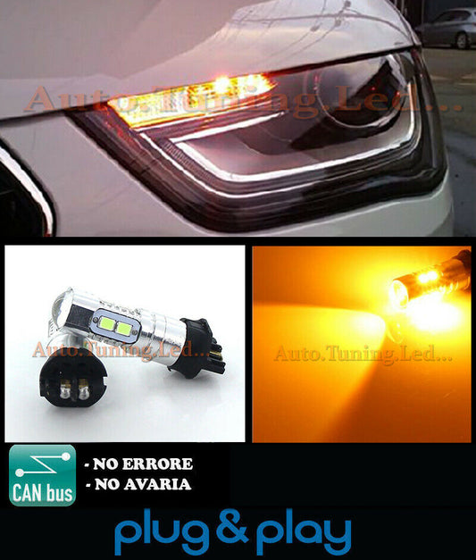 AUDI A4 B8 8K FACELIFT 2X LAMPADE LED PWY24W CANBUS 10 LED FRECCE ANTERIORI AUTOELEGANCERICAMBI