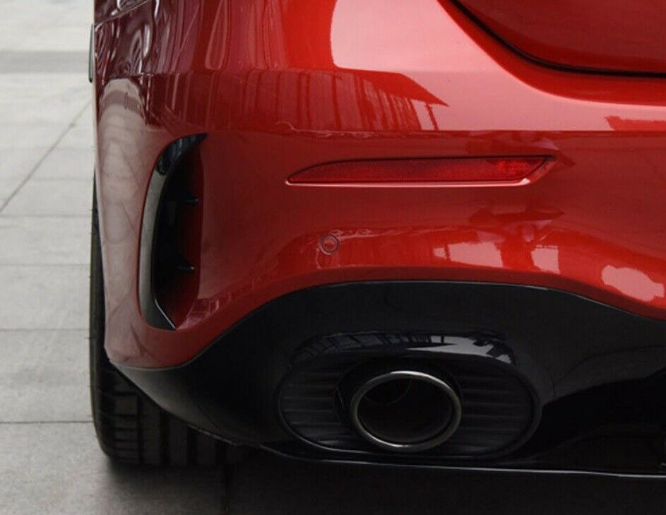 MERCEDES A W177 CLA W118 GLB GLA PAIR OF BLACK EXHAUST TIPPER AMG LOOK A35