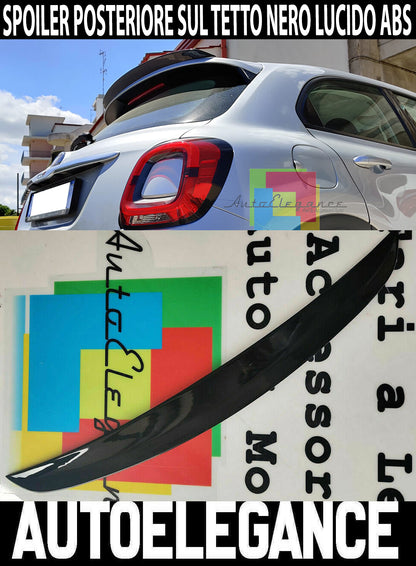 FIAT 500X ADDITIONAL REAR ROOF SPOILER WING LOW SPOILER GLOSSY BLACK