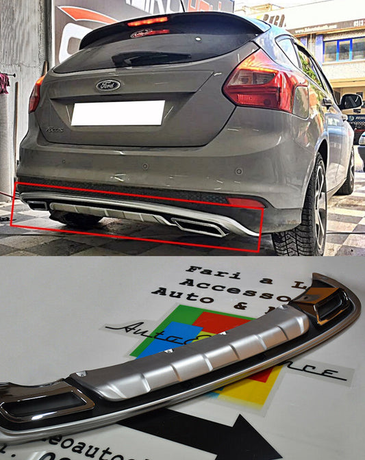 FORD FOCUS III UNDER BUMPER DIFFUSER RECTANGULAR TIP DIFFUSER ABS