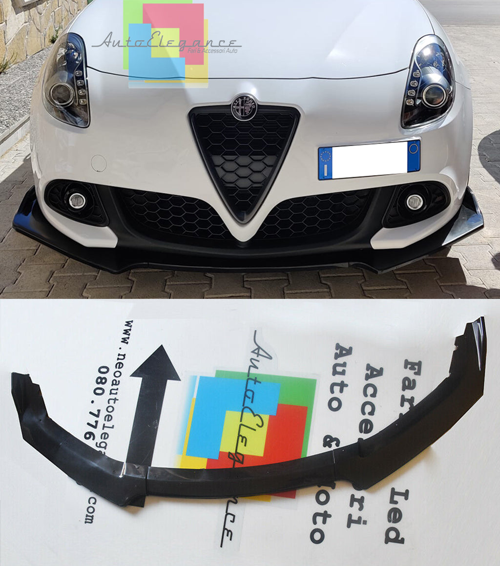 ALFA ROMEO GIULIETTA SPLITTER SOTTO PARAURTI ANTERIORE ABS NERO LUCIDO 3 PEZZI AUTOELEGANCERICAMBI