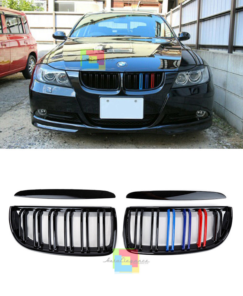 GRIGLIA ANTERIORE BMW SERIE 3 E90 E91 2004-2007 DOPPIA 3 COLORI M MASCHERINE