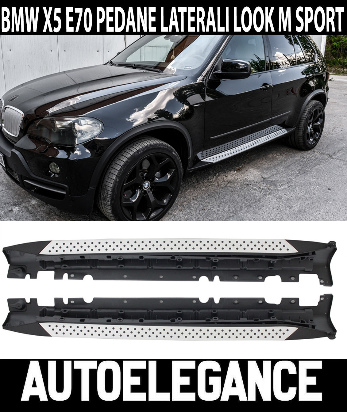 NON-SLIP SIDE STEPS FOR BMW X5 E70 2007-2013 ALUMINUM SILLS