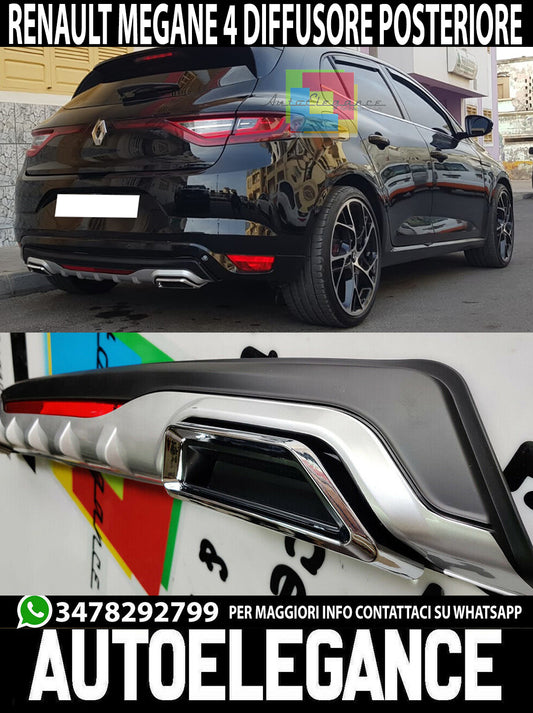 RENAULT MEGANE 4 DIFFUSORE SOTTO PARAURTI ABS TERMINALI RETTANGOLARI RS