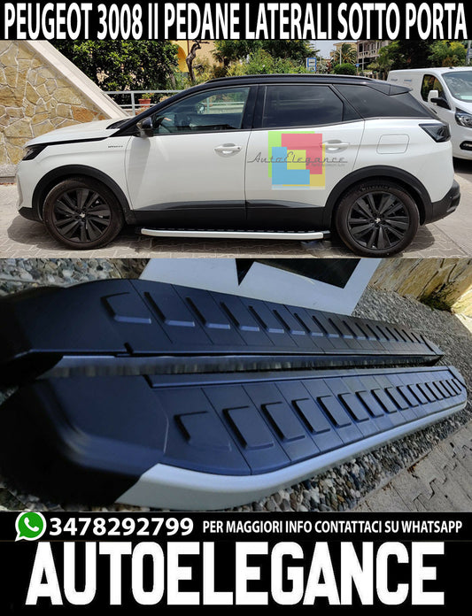 PEDANE LATERALI PEUGEOT 3008 SUV 2021+ FACELIFT SOTTO PORTA ANTISCIVOLO