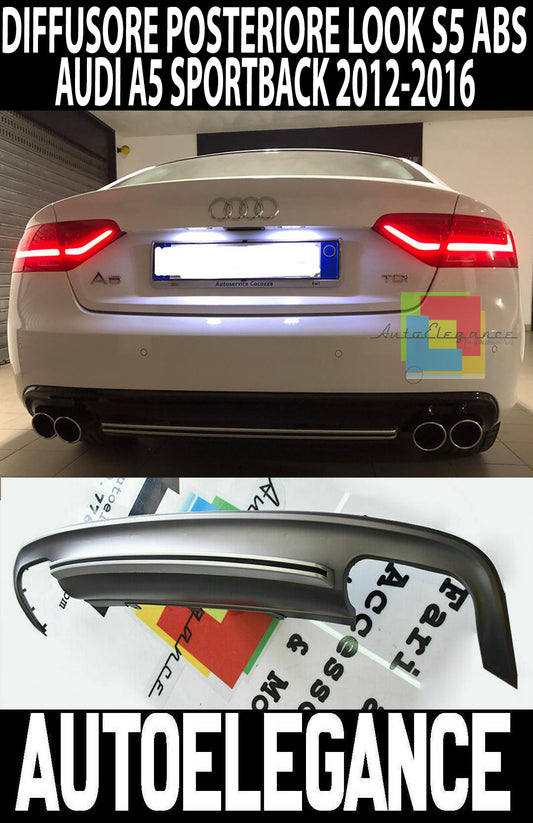 AUDI A5 SPORTBACK 2012-2015 RESTYLING DIFFUSORE POSTERIORE SOTTO PARAURTI S5 ABS AUTOELEGANCERICAMBI