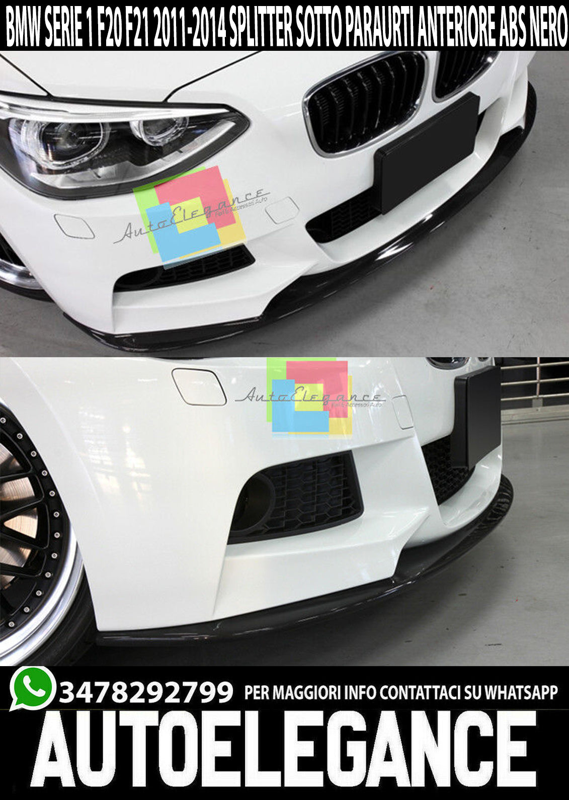 SOTTO PARAURTI ANTERIORE PER BMW SERIE 1 F20 F21 2010-2014 LIP SPOILER