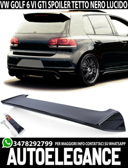 ROOF SPOILER FOR VW GOLF 6 VI GTI 2008-2012 SPORT REAR GLOSS BLACK