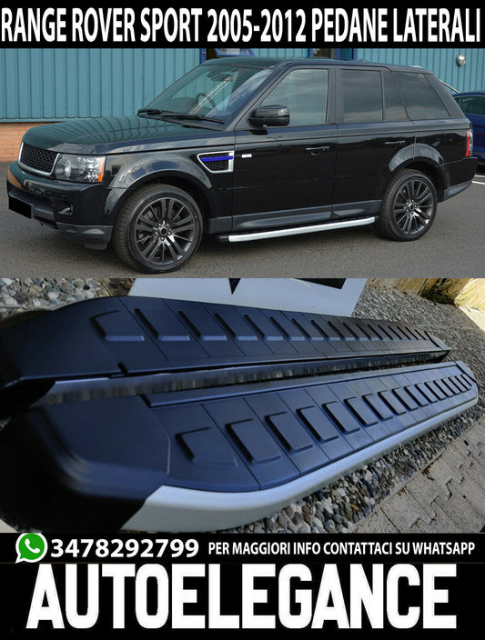 PEDANE LATERALI RANGE ROVER SPORT 2005-2013 SOTTO PORTA ANTISCIVOLO NERO .-..