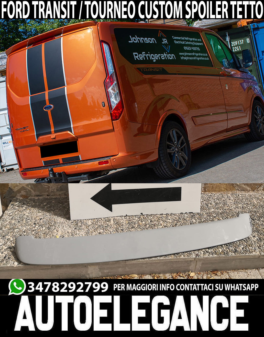 FORD TRANSIT TOURNEO CUSTOM 2012+ SPORT ROOF SPOILER SINGLE DOOR ABS