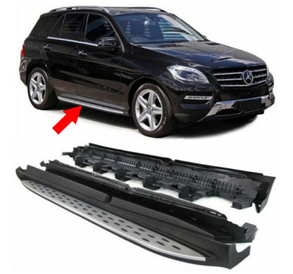 PEDANE LATERALI MERCEDES W166 ML 2011-2015 SOTTOPORTA IN ALLUMINIO / ABS