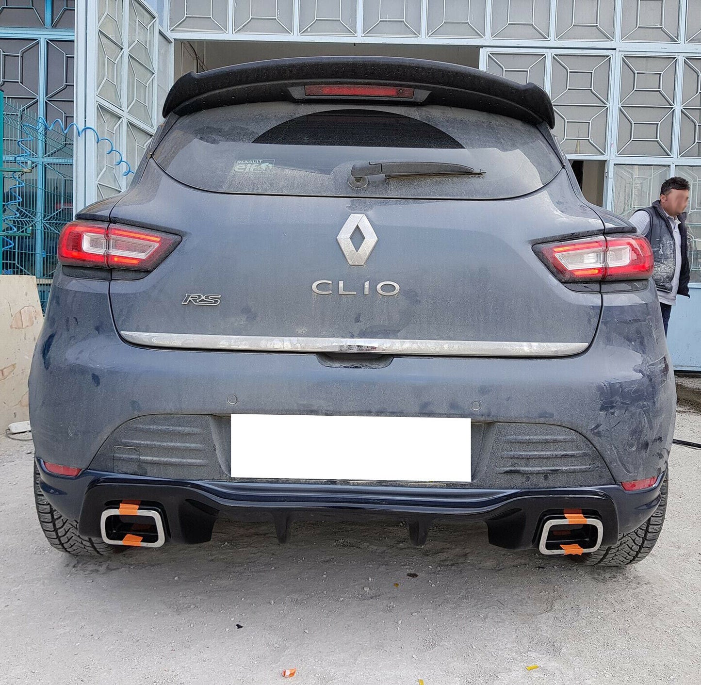 RENAULT CLIO 4 IV 2012-2019 DIFFUSORE POSTERIORE LOOK RS ABS NERO LUCIDO
