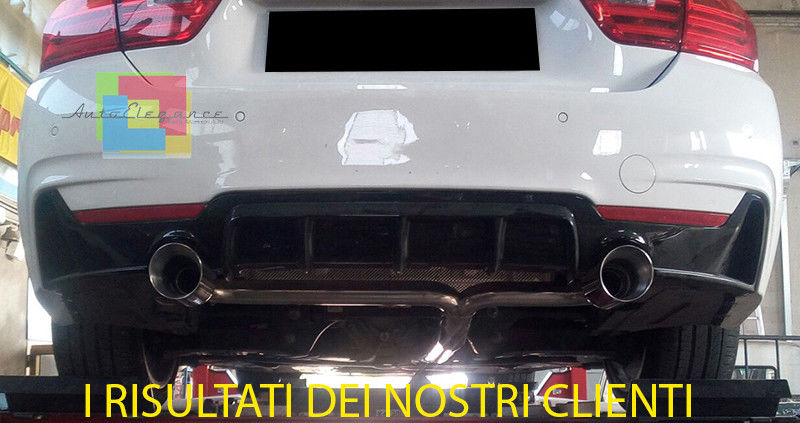 BMW SERIE 4 F32 F33 F36 2013+ SOTTO PARAURTI POSTERE DIFFUSORE IN ABS NERO LUCIDO AUTOELEGANCERICAMBI