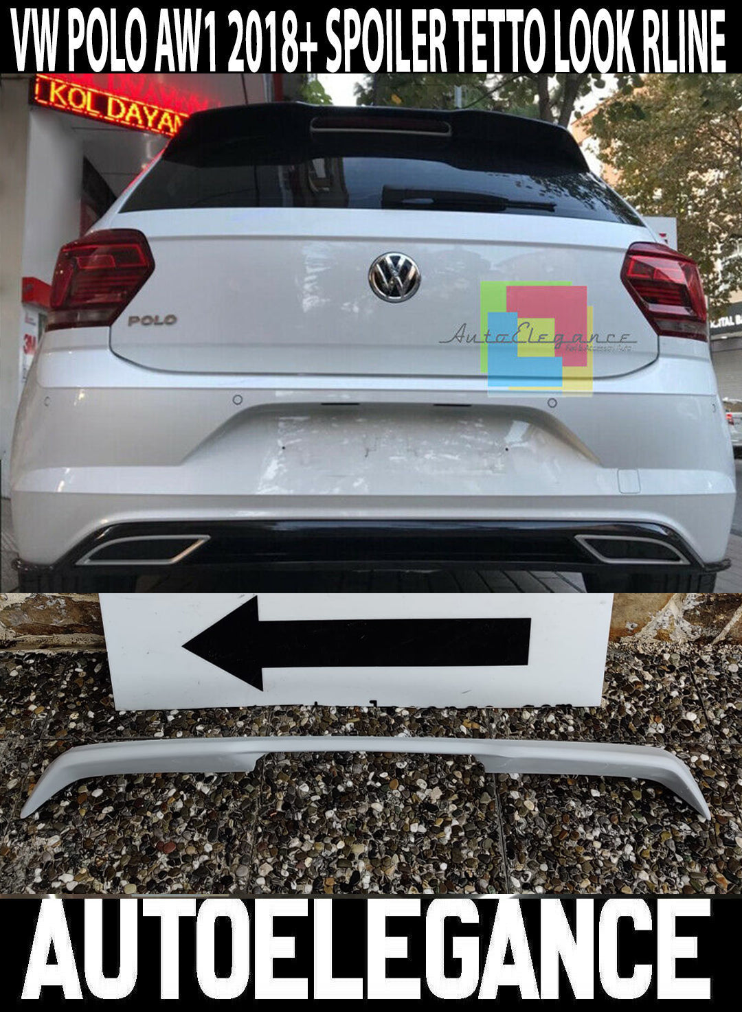 REAR ROOF SPOILER VW POLO AW1 2017+ LOOK RLINE