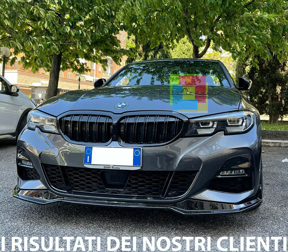 BMW SERIE 3 G20 G21 SPLITTER SOTTO PARAURTI ANTERIORE NERO ABS LAMA M3 LOOK AUTOELEGANCERICAMBI