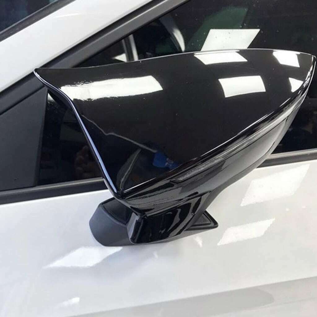 SEAT IBIZA V 2017+ CALOTTE ADESIVE SPECCHI SPECCHIETTI RETROVISORI NERO LUCIDO