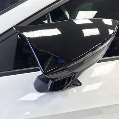 SEAT IBIZA V 2017+ CALOTTE ADESIVE SPECCHI SPECCHIETTI RETROVISORI NERO LUCIDO