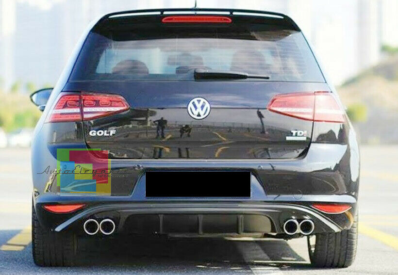 VW GOLF 7 VII 2012-2016 DIFFUSORE SOTTO PARAURTI POSTERIORE IN ABS NERO LUCIDO