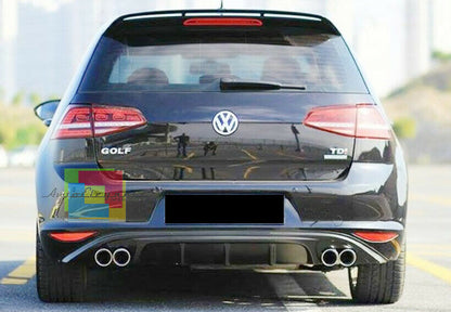 VW GOLF 7 VII 2012-2016 DIFFUSORE SOTTO PARAURTI POSTERIORE IN ABS NERO LUCIDO