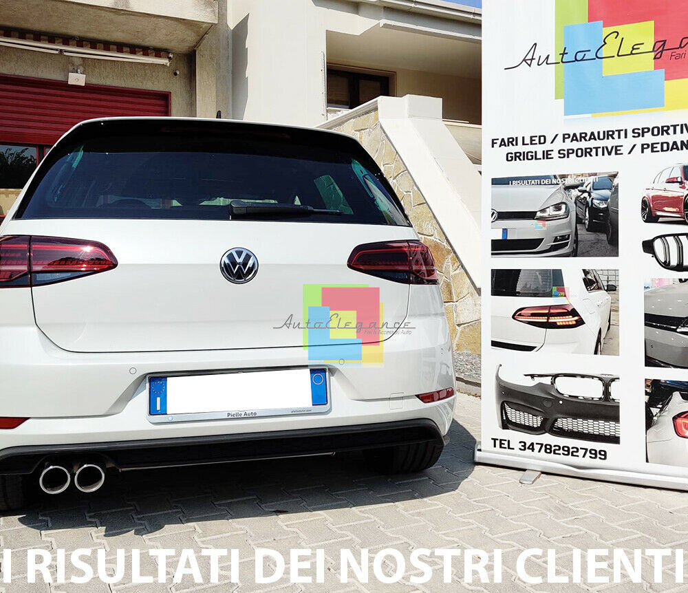 DIFFUSORE SOTTO PARAURTI VW GOLF VII 7.5 DAL 2017+ ESTRATTORE POSTERIORE GTI GTD