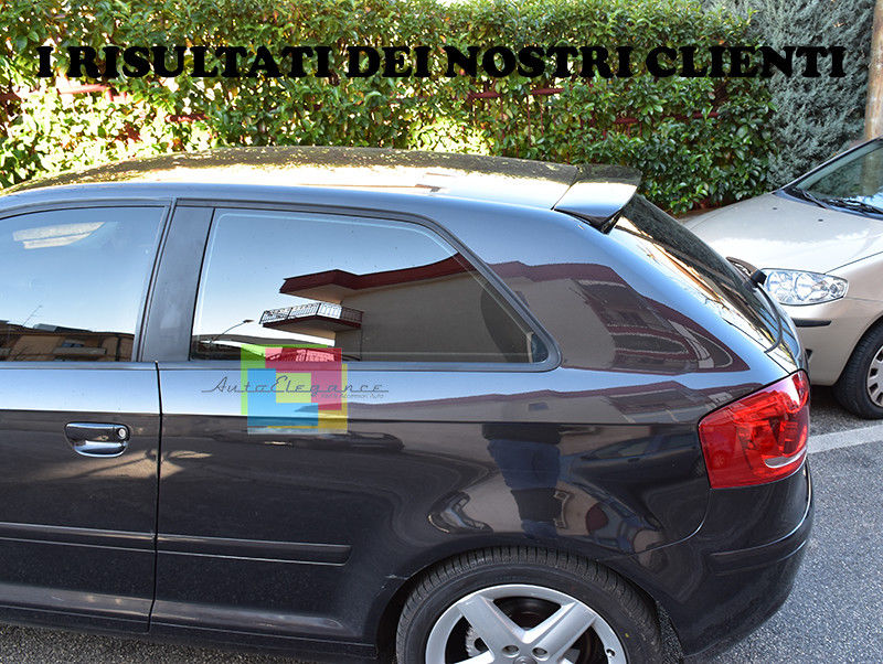 AUDI A3 8P 3 SPOILER POSTERIORE TETTO S3 SLINE NERO LUCIDO 0309 AUTOELEGANCERICAMBI