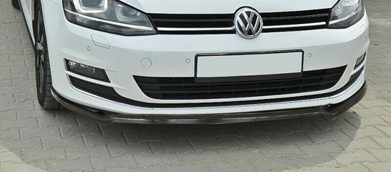 VW GOLF 7 &amp; 7.5 LIP SPOILER UNDER FRONT BUMPER ABS GLOSS BLACK SPLITTER