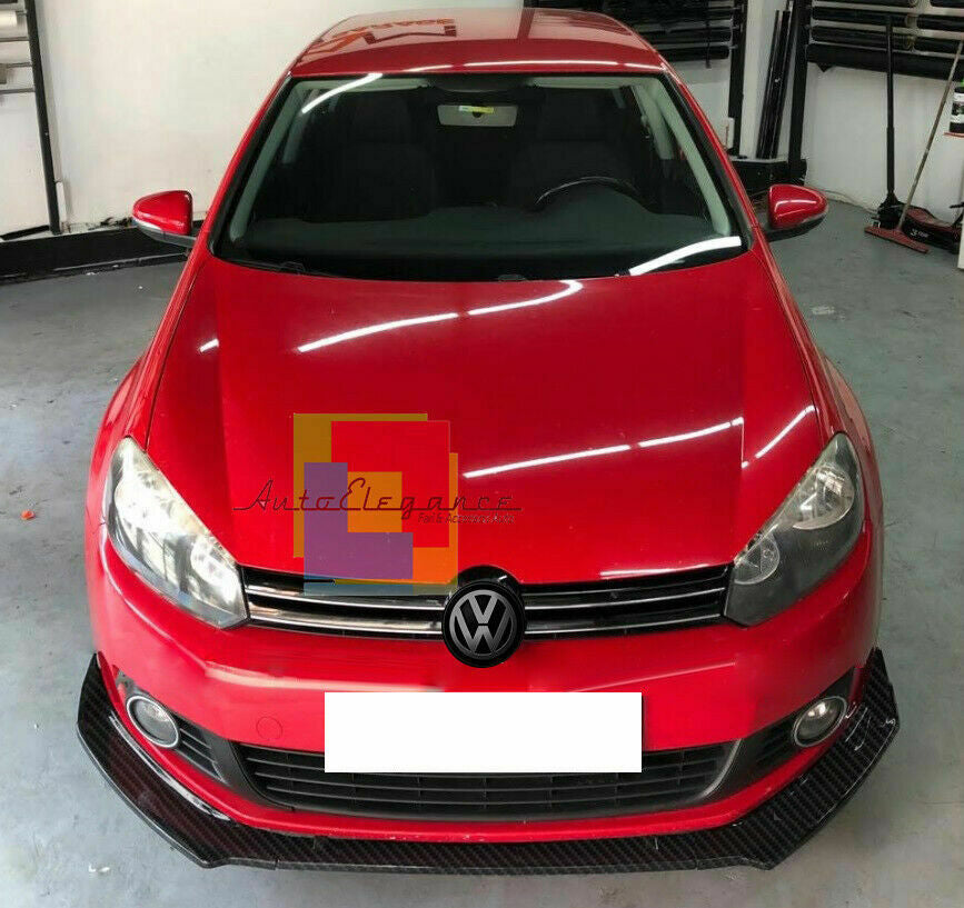 SPLITTER VW GOLF 6 VI 2008-2012 CARBON LOOK FRONT BUMPER BLADE