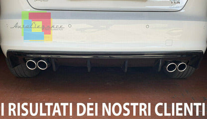 DIFFUSORE QUATTRO RS3 PER AUDI A3 8V 12-15 PARAURTI POSTERIORE NERO LUCIDO