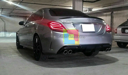 BOOT SPOILER SUITABLE FOR MERCEDES C CLASS SEDAN W205 GLOSSY BLACK LOOK 