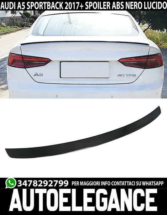 REAR BONNET SPOILER FOR AUDI A5 F5 SPORTBACK 2016+ ABS S5 S LINE BLACK