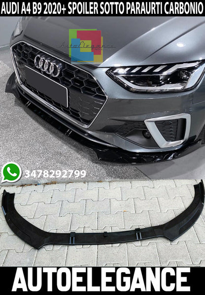 SPLITTER UNDER BUMPER AUDI A4 B9 2019+ ABS CARBON LOOK SPOILER RS4
