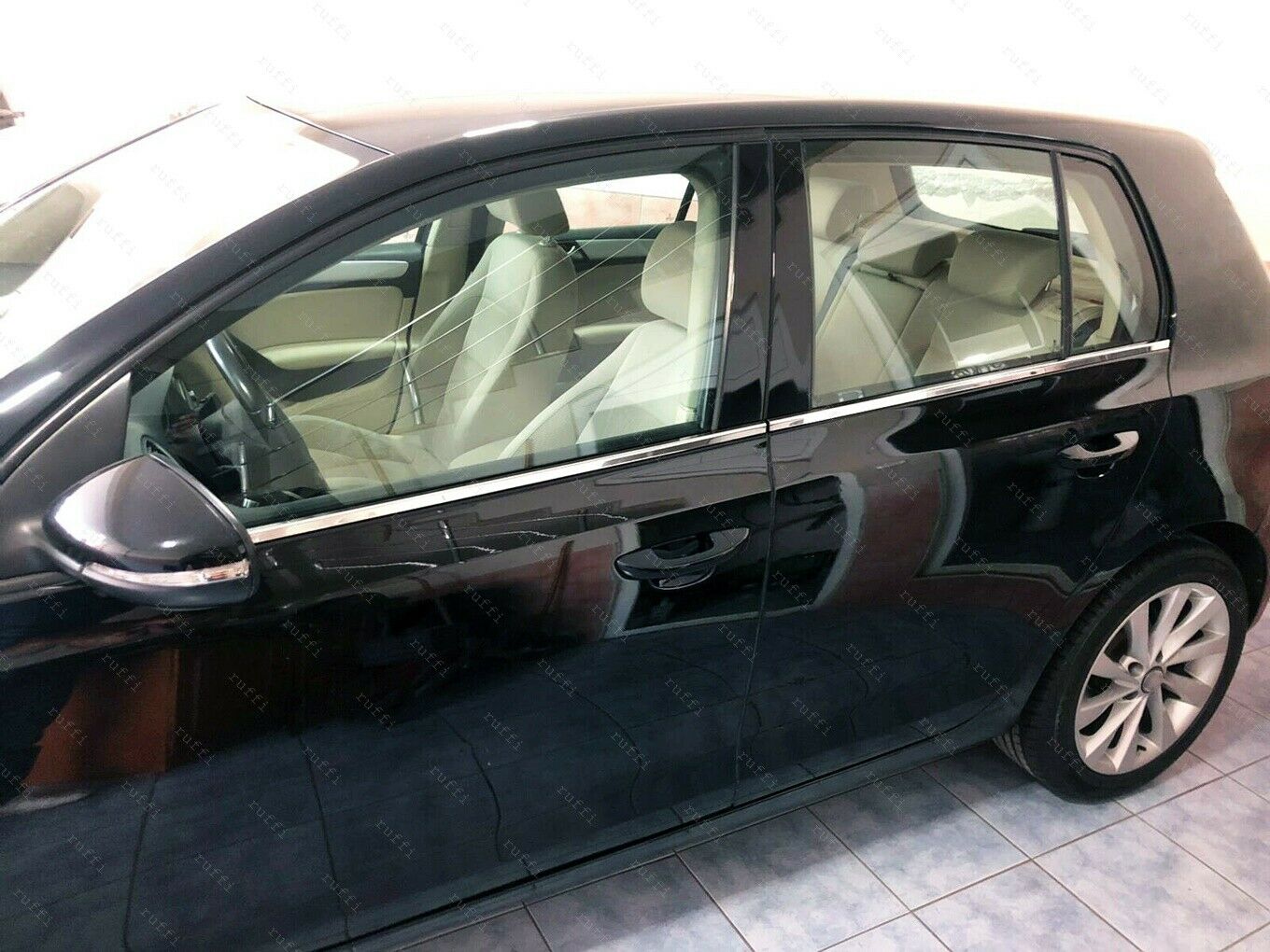 CORNICE FINESTRINI CROMATA VW GOLF 6 VI MODANATURE ADESIVE 3M ACCIAIO 4PZ AUTOELEGANCERICAMBI