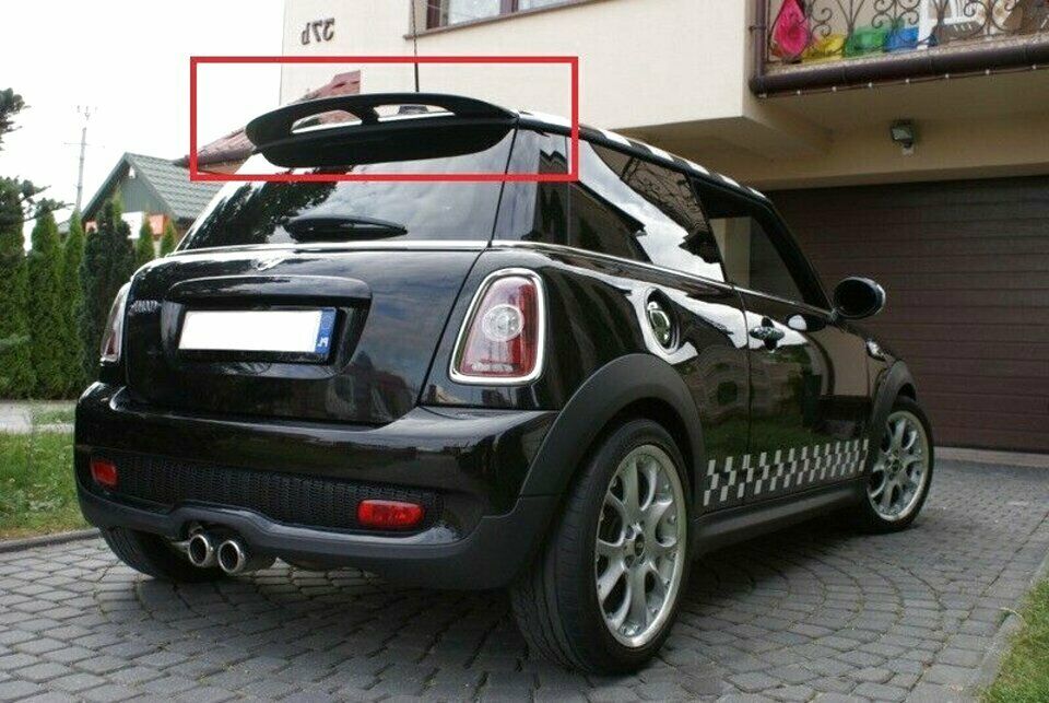 SPOILER POSTERIORE TETTO MINI COOPER R56 2005-2014 NERO LUCIDO ALETTONE SPORTIVO