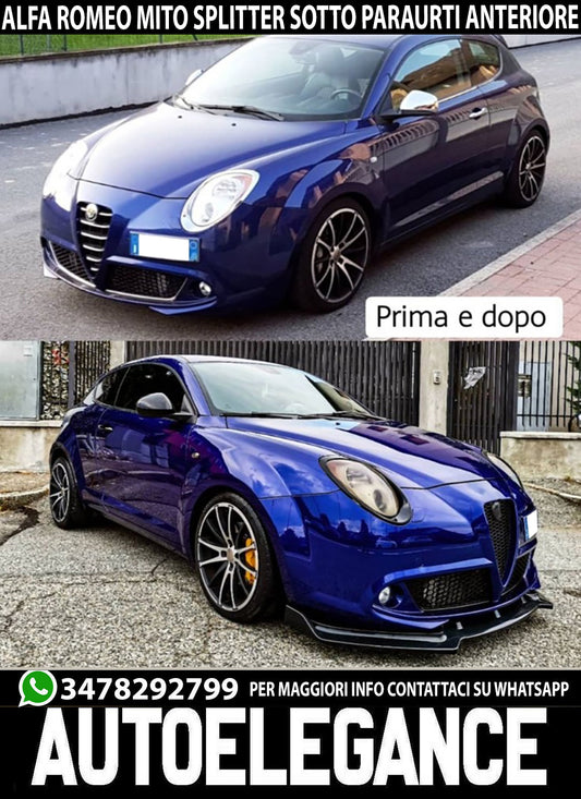 ALFA ROMEO MITO BLADE UNDER FRONT BUMPER IN ABS RS LOOK BLACK SPLITTER