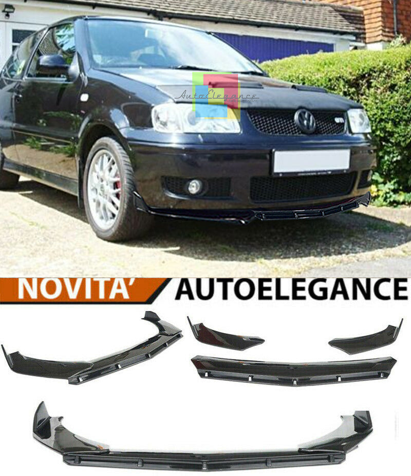 VW POLO 6N LAMA SOTTO PARAURTI ANTERIORE IN ABS LOOK RS NERO SPLITTER