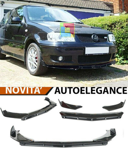 VW POLO 6N LAMA SOTTO PARAURTI ANTERIORE IN ABS LOOK RS NERO SPLITTER