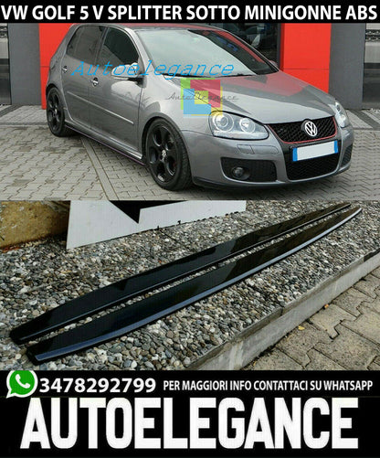 FLAPS UNDER SIDE SKIRTS VW GOLF 5 V ABS GLOSSY BLACK 0034